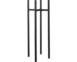 Mica Decorations - bloempot plantenpot standaard / verhoger - zwart - B38 x H95 cm - metaal