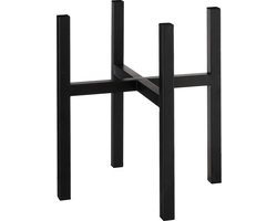 Mica Decorations bloempot plantenstandaard - verhoger - zwart - D37.5 x H39.5 cm