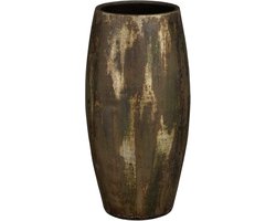 Mica Decorations Bloempot Roel - 24x24x50 cm - Terracotta - Donkergroen