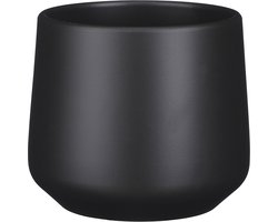 Mica Decorations Bloempot/plantenpot - mat grijs - H14/D15,5 cm - keramiek - voor kamerplant