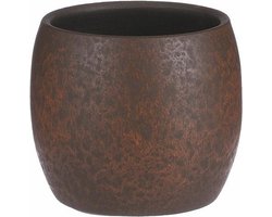 Mica Decorations Bloempot/plantenpot - roest/terracotta bruin - voor kamerplant - H14 x D16 cm