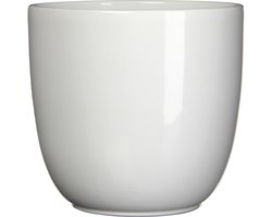 Mica Decorations Bloempot/plantenpot - wit - keramiek - D22 cm x H20