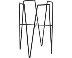 Mica Decorations Blom Plantenstandaard - L25 x B25 x H38 cm - Metaal - Zwart