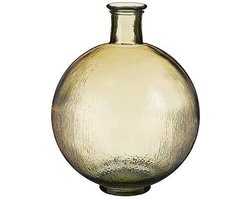 Mica Decorations bol vaas - Firenza - Licht bruin - gerecycled glas - 34 x 42 cm