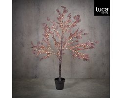 Mica Decorations – Boom in Pot – 270 Leds – Warm Wit – 150 x 50 cm – Roze