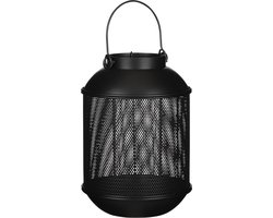 Mica Decorations Borneo Lantaarn - H23 x Ø16 cm - Metaal - Zwart