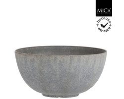 Mica Decorations Bravo Plantenschaal - H17 x Ø35 cm - Lichtgewicht Kunststof - Lichtgrijs