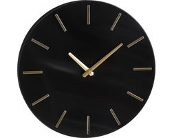 Mica Decorations Brixen Wandklok - Ø36 cm - Zwart