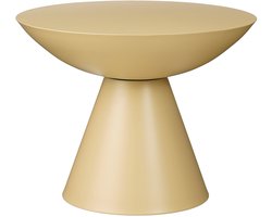 Mica Decorations Celise - Bijzettafel met Ruim Tafelblad voor Binnen - Salontafel Stevig en Stabiel Ontwerp - Nachtkastje Formaat Geschikt voor Woonkamer - H44 x Ø59 cm - Beige
