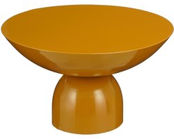 Mica Decorations Celise Bijzettafel - Ronde Plantentafel voor Binnen met Ruim Tafelblad - Koffietafel van Ijzer Stevig en Stabiel - Stijlvolle Eyecatcher voor Woonkamer - H28 x Ø47 cm - Bruin