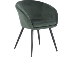 Mica Decorations Chloe Eetkamerstoel - L63 x B56 x H78 cm - Donkergroen
