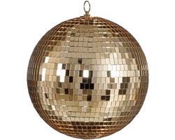 Mica Decorations Christmas Disco Ball - Kerstballen met Spiegelende Afwerking - Kerstversiering met Champagne Glans - Kerstboomversiering met Haakje voor Eenvoudig Ophangen - Ø25 cm - Champagne