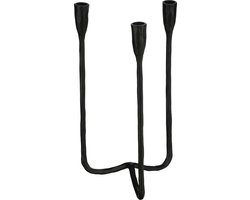 Mica Decorations Christy Kandelaar - L17 x B18 x H34 cm - Aluminium - Zwart