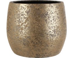 Mica Decorations Clemente Bloempot - H13 x Ø16,5 cm - Terracotta - Goud