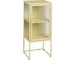 Mica Decorations Clifton Opbergkast met Deuren - L38 x B35 x H90 cm - Metaal - Beige