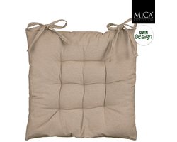 Mica Decorations Como Stoelkussen - 46 x 46 x 7 cm - Beige