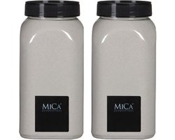 Mica Decorations deco Zand - 2x - 1 kg - crème wit - hoby zandkorrels - decoratie
