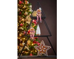 Mica Decorations Decoratie Etagère Boom - 3 laags - L50 x B14 x H71 cm - Metaal - Zwart