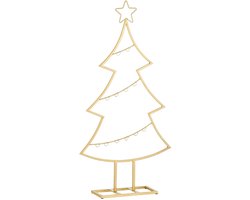 Mica Decorations Decoratie Kerstboom - L40 x B12 x H79 cm - IJzer - Goud