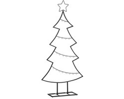 Mica Decorations Decoratie Kerstboom - L50 x B15 x H105 cm - IJzer - Zwart
