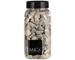 Mica Decorations decoratie stenen - 1 kilo - 650ml - grijs mix - hobby steentjes