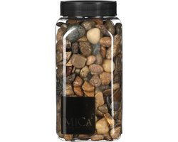 Mica Decorations decoratie stenen - 650ml - donkerbruin mix - hobby steentjes - sier stenen