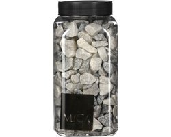 Mica decorations Decoratie stenen - grijs mix - 650 ml - hobby materialen - plantenpot vulling