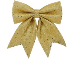Mica Decorations Decoratie strik - goud - 24 x 28 cm - kunststof - bruiloft versiering