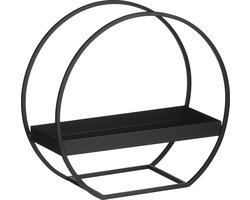 Mica Decorations Decoratierek Rond - L40 x B17 x H38 cm - Metaal - Zwart