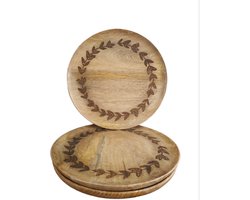 Mica Decorations Decoratieve borden D30,5cm , bruin ,  Set van 3