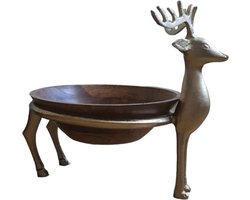 Mica Decorations Decoratieve schaal Hert ,Goud L32,5 x B25,5 x H29cm