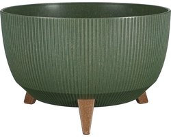 Mica Decorations Doppio Bloempot op Poten - H21 x Ø40 cm - Polypropyleen - FSC Mix - Groen