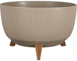Mica Decorations Doppio Bloempot op Poten - H21 x Ø40 cm - Polypropyleen - FSC Mix - Taupe