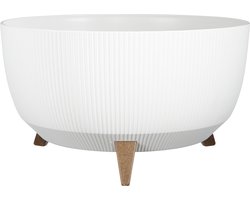 Mica Decorations Doppio Bloempot op Poten - H22 x Ø47 cm - Gerecycled Plastic - FSC Mix - Wit