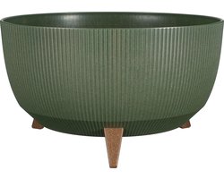 Mica Decorations Doppio Bloempot op Poten - H22 x Ø47 cm - Polypropyleen - FSC Mix - Groen