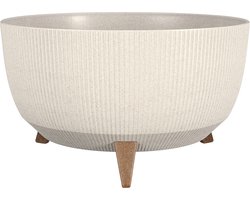 Mica Decorations Doppio Bloempot op Poten - H22 x Ø47 cm - Polypropyleen - FSC Mix - Off White