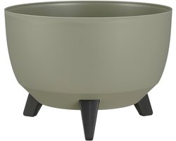 Mica Decorations Doppio Plantenbak op Poten - 18,5 x Ø33 cm - Plantenbakken voor Buiten - Bloembakken voor Balkon - Gerecycled Plastic - Lichtgroen