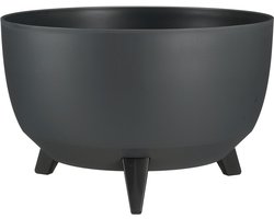 Mica Decorations Doppio Plantenbak op Poten - 20,5 x Ø40 cm - Plantenbakken voor Buiten - Bloembakken voor Balkon - Gerecycled Plastic - Antraciet