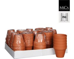 Mica decorations e - Stan pot rond terra doos a 65 stuks h7,5xd9 cm