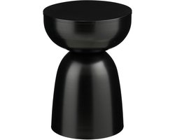 Mica Decorations Elliot Bijzettafel - Bijzettafel Rond H45 x Ø32 cm - Bijzettafeltje voor Woonkamer of Slaapkamer - Ideaal als Plantentafeltje - IJzer met Poedercoating - Zwart