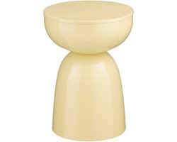 Mica Decorations Elliot Bijzettafel - Bijzettafel Rond H45 x Ø32 cm - Bijzettafeltje voor Woonkamer of Slaapkamer - Ideaal als Plantentafeltje - IJzer met Poedercoating - Beige