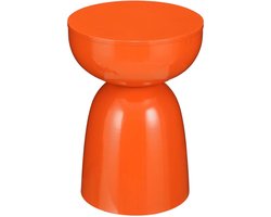 Mica Decorations Elliot Salontafel - Nachtkastje voor Slaapkamer of Woonkamer - Bijzettafel van IJzer voor Bloemen, Planten en Decoratie - H45 x Ø32 cm - Oranje