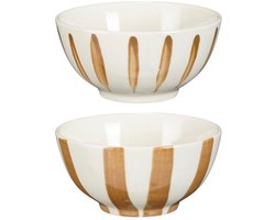 Mica Decorations Elsie Kom - Steengoed Kom voor Snacks en Desserts - Ovenbestendige Kom tot 200 °C - Magnetron en Vaatwasser Geschikt - Schaaltje 250 ml H5,5 x Ø11 cm - Willekeurige Variant
