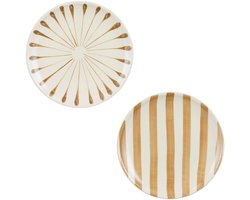 Mica Decorations Elsie Ontbijtbord - Assorti - H2 x Ø20 cm - Steengoed - Bruin