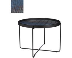 Mica Decorations Elvira Bijzettafel - H44 x Ø60 cm - Ijzer - Blauw