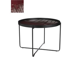 Mica Decorations Elvira Bijzettafel - H44xØ60 cm - Ijzer - Donkerbruin