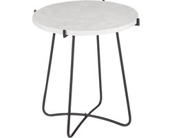 Mica Decorations Farah Bijzettafel - H45 x Ø43 cm - Metaal - Wit