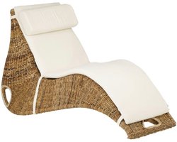 Mica Decorations FELICE Lounger - Fauteuil met kussen bruin - L190xB78xH86cm