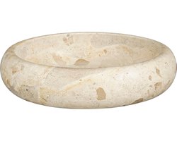 Mica Decorations Finnos Schaal - H6 x Ø25 cm - Marmer - Beige