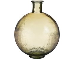 Mica Decorations Firenza Fles Vaas - H42 x Ø34 cm - Gerecycled Glas - Lichtbruin